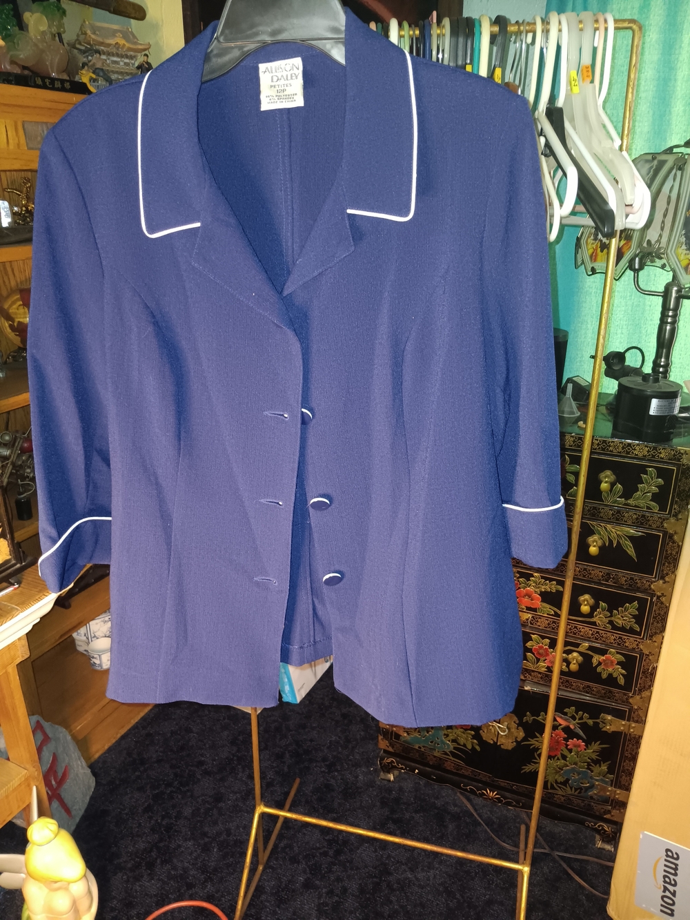 Allison Daley Navy Blue Piped Women's Jacket